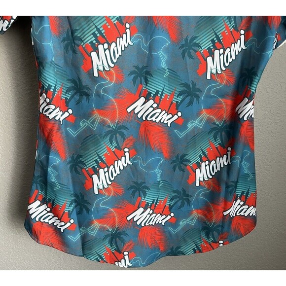 Dixxon Flannel Co. Women’s S The Vice Miami Print Button Down Party Shirt - Picture 9 of 10